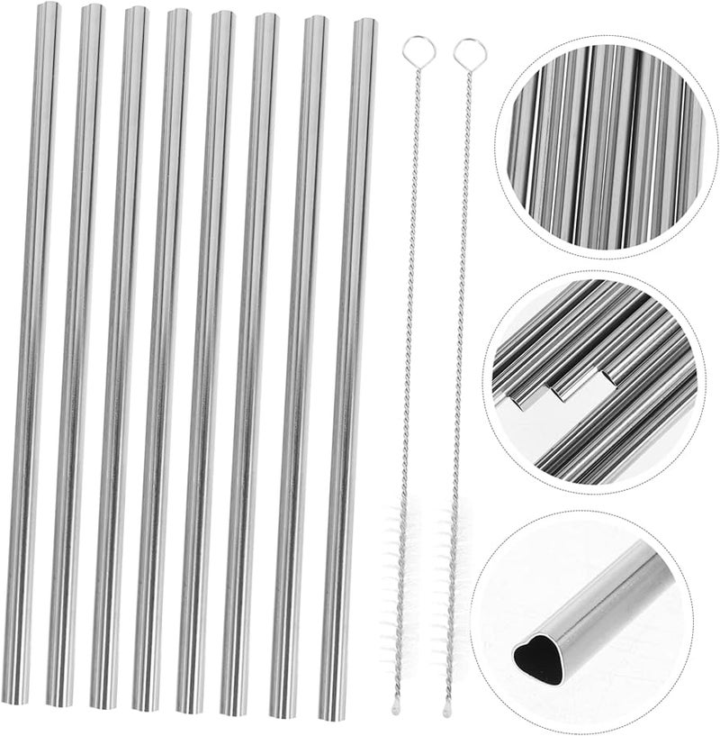 Stainless Steel Reusable Straws With Cleaning Brushes For Bubble Tea - Image 5